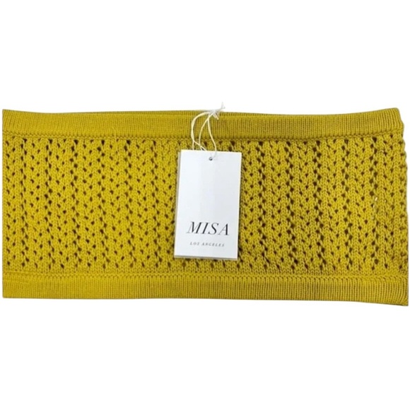 MISA LA Crochet Bandeau Top Small NWT Gold Festival-Ready Vibes | Boho Luxe - Picture 5 of 5